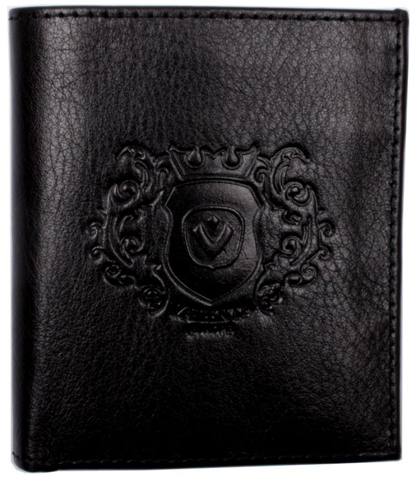 Valenta Men's Black Trifold Leather Wallet