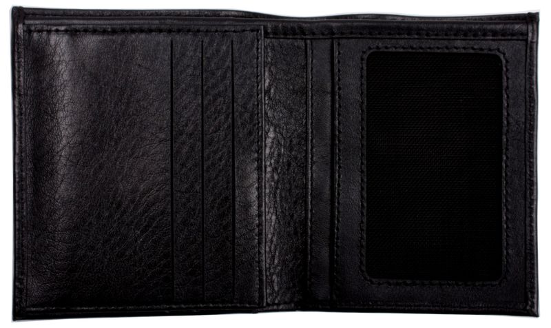 Valenta Men's Black Trifold Leather Wallet