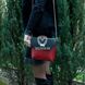 Шкіряна жіноча чорно-червона сумка-кроссбоді Valenta Комбі