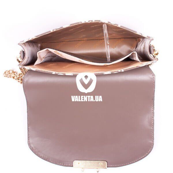 Кожаная женская сумка-сэтчел Valenta мокко с декоративным узором, Мокко