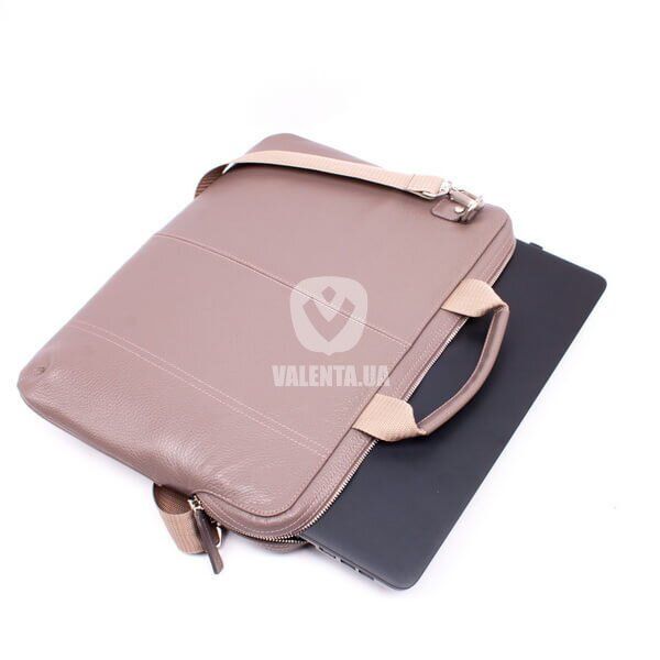 Кожаная сумка Valenta для ноутбука до 16 дюймов мокко, Mocha