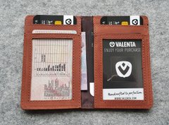 Шкіряна обкладинка для прав, ID паспорта і карток Valenta Коньячна, ок14918, Коньячний