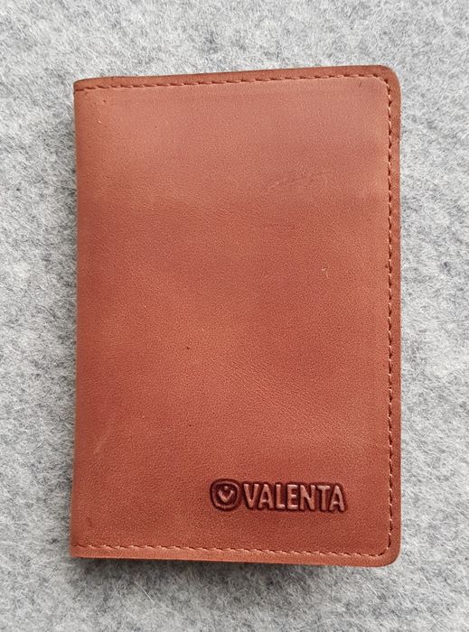 Кожаная обложка для прав, ID паспорта и карточек Valenta Коньячная, ок14918, Коньячный