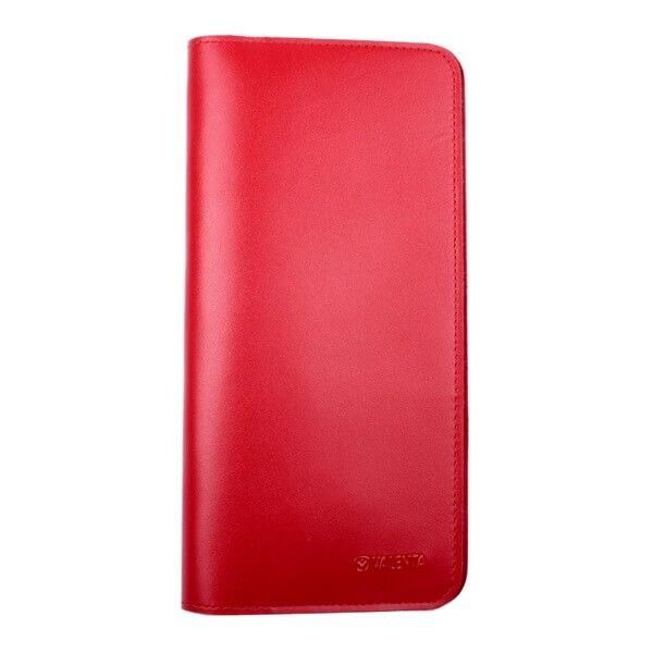 Дорожный красный кожаный органайзер для документов Valenta, ХР59543, Red