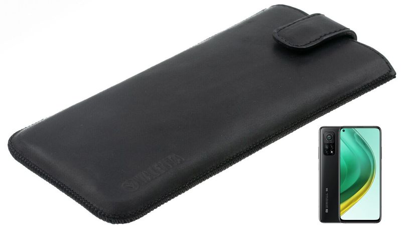 Кожаный чехол-карман Valenta С1009 для Xiaomi Mi 10T Черный