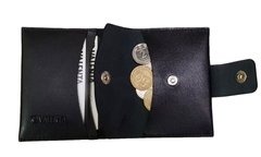 Leather men's cardholder - Valenta XP247 coin purse Black