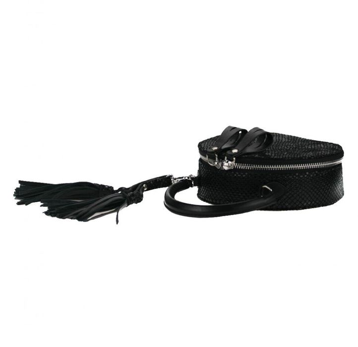 Шкіряна жіноча сумка Valenta з тисненням змія (BE6200), Чорний