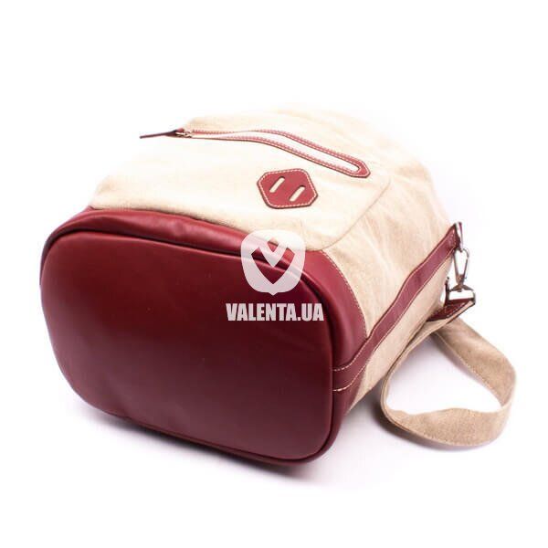 Мужская рюкзак-мешок Комби Valenta ткань + коричневая кожа, Коричневый