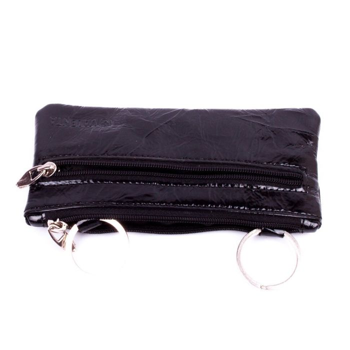 Шкіряна чорна сумочка для ключів Valenta ХК44 лакова, ХК44401, Чорний
