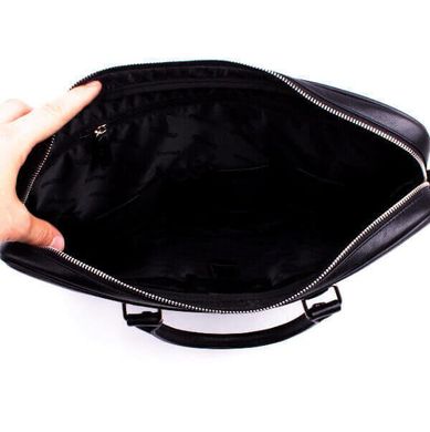 Кожаная сумка с отделением для ноутбука Valenta ВМ7037 Черная, Черный