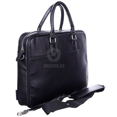 Кожаная сумка с отделением для ноутбука Valenta ВМ7037 Черная, Черный