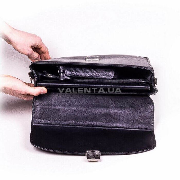 Кожаный портфель Valenta, Черный