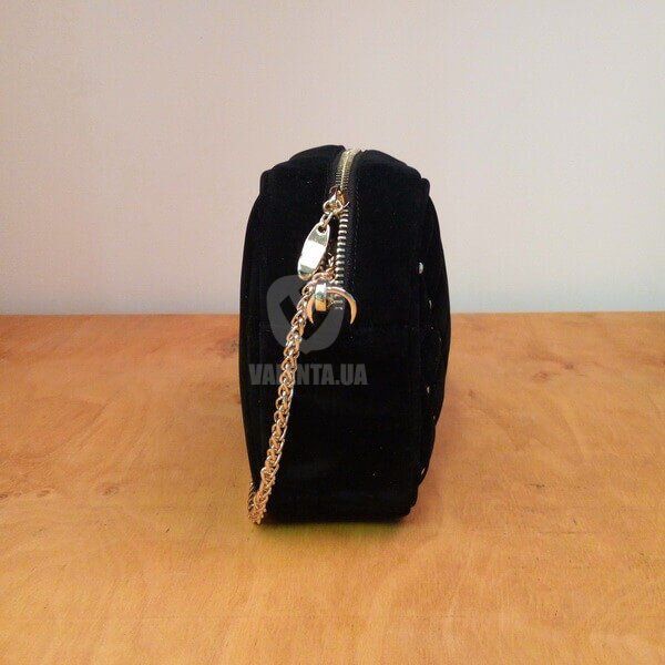 Черная бархатная женская сумка на цепочке Valenta, Чорний