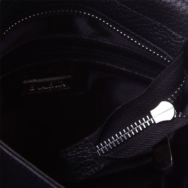 Кожаная черная мужская сумка-планшет Valenta ВМ7072 с молниями, Черный