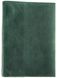 Шкіряна зелена обкладинка для паспорта Valenta, ОУ19969, Зелений