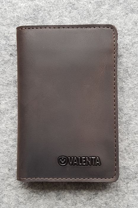 Шкіряна обкладинка для прав, ID паспорта і карток Valenta Коричнева, ок1498, Коричневий