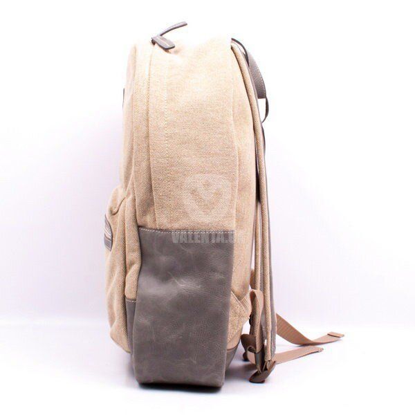 Мужская сумка-рюкзак Комби Valenta ткань + серый нубук