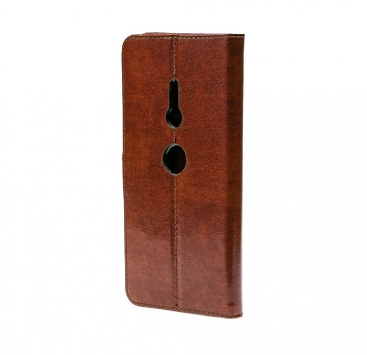 Кожаный коричневый чехол-книжка Valenta для телефона Sony Xperia XZ2, Коричневый