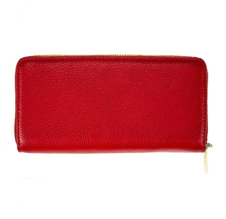 Жіночий червоний шкіряний гаманець Double Rich - Valenta