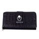 Women's Leather Wallet Double Rich Max Valenta Black Crocodile
