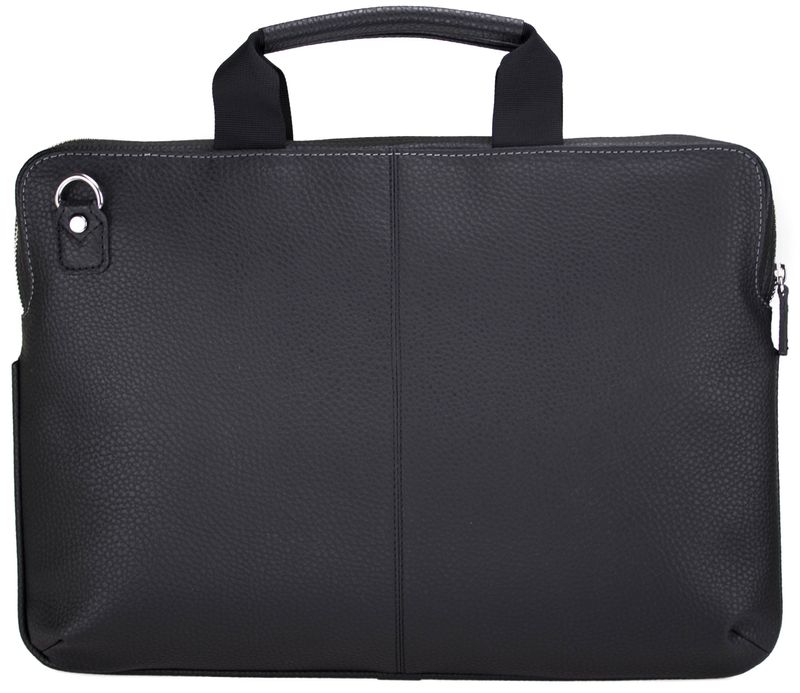 Кожаная черная сумка Valenta для ноутбука до 13 дюймов , Черный
