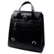 Женская черная кожаная сумка-рюкзак Valenta с тиснением под крокодил