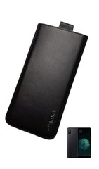 Кожаный чехол-карман VALENTA для телефона Xiaomi Mi A2 Чёрный, Черный