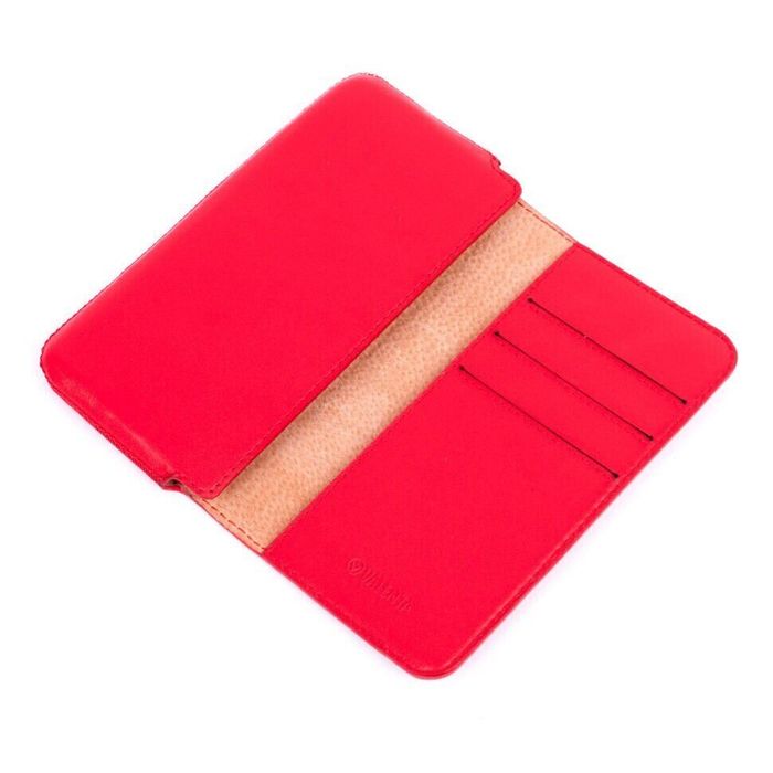 Шкіряний чохол-гаманець 1129L Valenta для Apple iPhone 12 mini Червоний