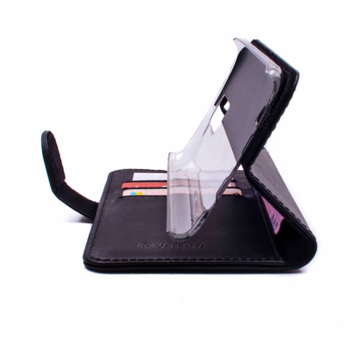 Кожаный черный чехол-книжка Valenta для телефона LG K8 K350E, Чорний