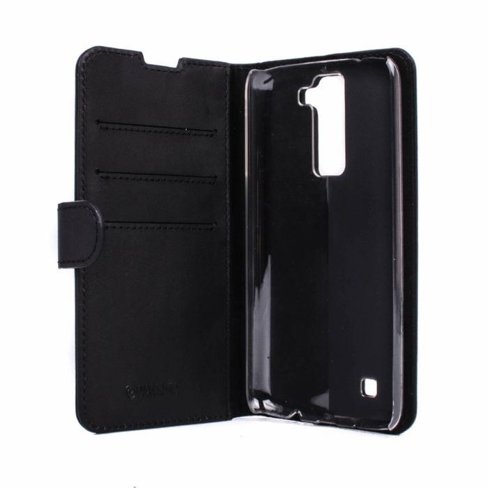 Кожаный черный чехол-книжка Valenta для телефона LG K8 K350E, The black