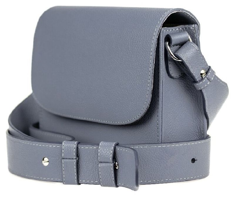 Шкіряна жіноча сумка Petite Valenta ВЕ6264 Блакитного кольору