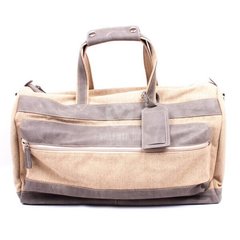 Дорожная сумка Комби Valenta с карманом - ткань и серый нубук