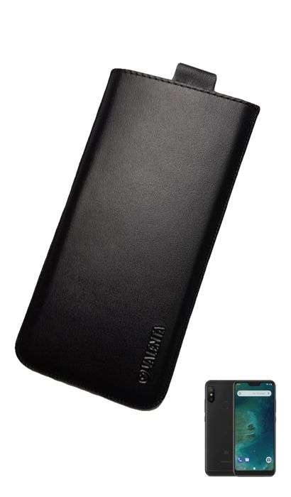 Кожаный чехол-карман VALENTA для Xiaomi Mi A2 Lite, Черный