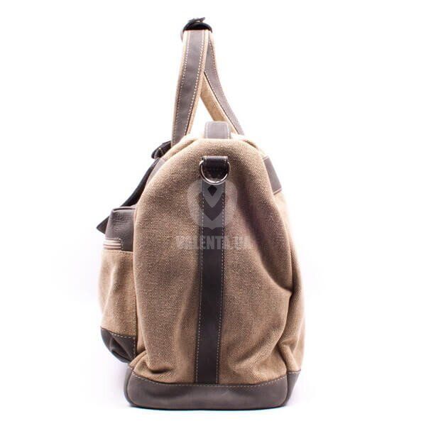 Дорожная сумка Комби Valenta с карманом - ткань и серый нубук