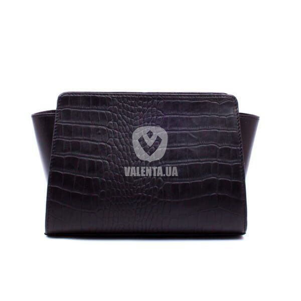 Кожаная женская сумка-трапеция Valenta маленькая, Black Croco