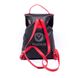 Женская черно-красная кожаная сумка-рюкзак Valenta, The black