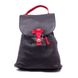 Женская черно-красная кожаная сумка-рюкзак Valenta, The black