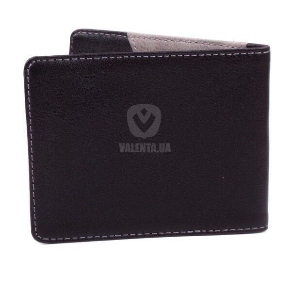 Чоловік шкіряний гаманець з затиском для грошей Valenta чорно - сірий