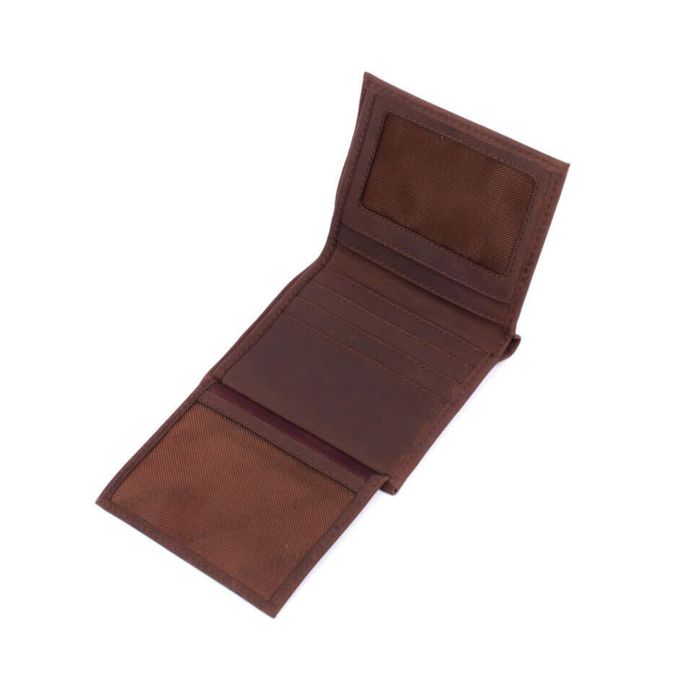 Мужской коричневый кожаный кошелек Valenta тройного сложения