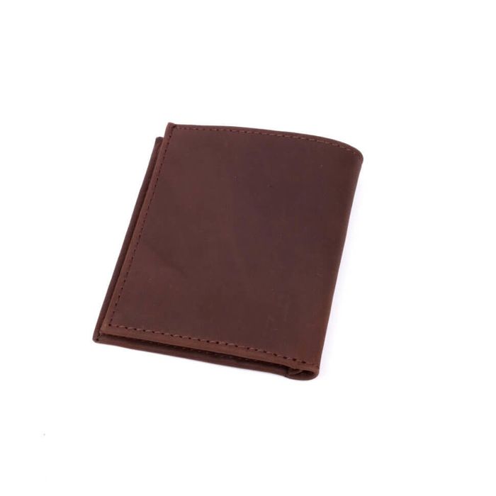 Чоловічий коричневий шкіряний гаманець Valenta потрійного складання