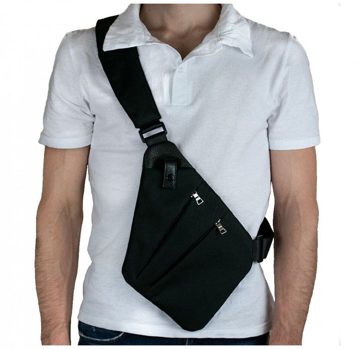 Черная мужская сумка через плечо Valenta Ткань, The black