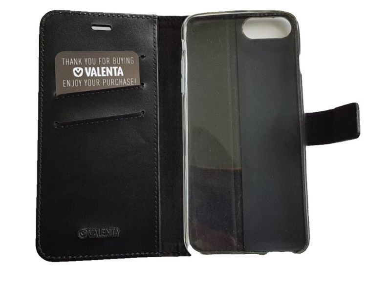Кожаный чехол-книжка С1294 Valenta для iPhone 7 Plus/8 Plus Черный, Черный