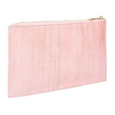 Women's leather clutch bag with a zipper Valenta Pink lacquer