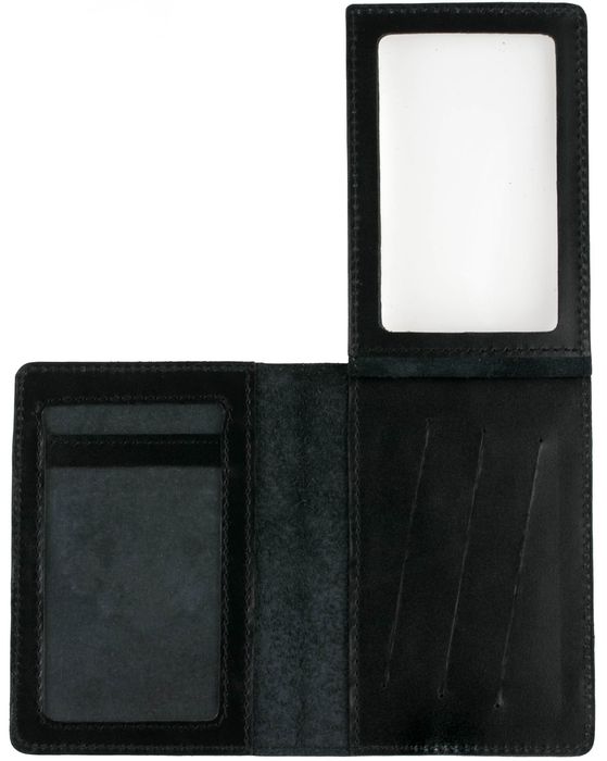 Обложка для водительских документов или ID паспорта Valenta кожаная Черная , ОУ170541, Черный