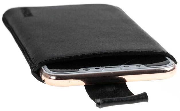 Кожаный чехол-карман Valenta С564 для телефонов ( 163 х 75 х 9 мм) Черный, Черный