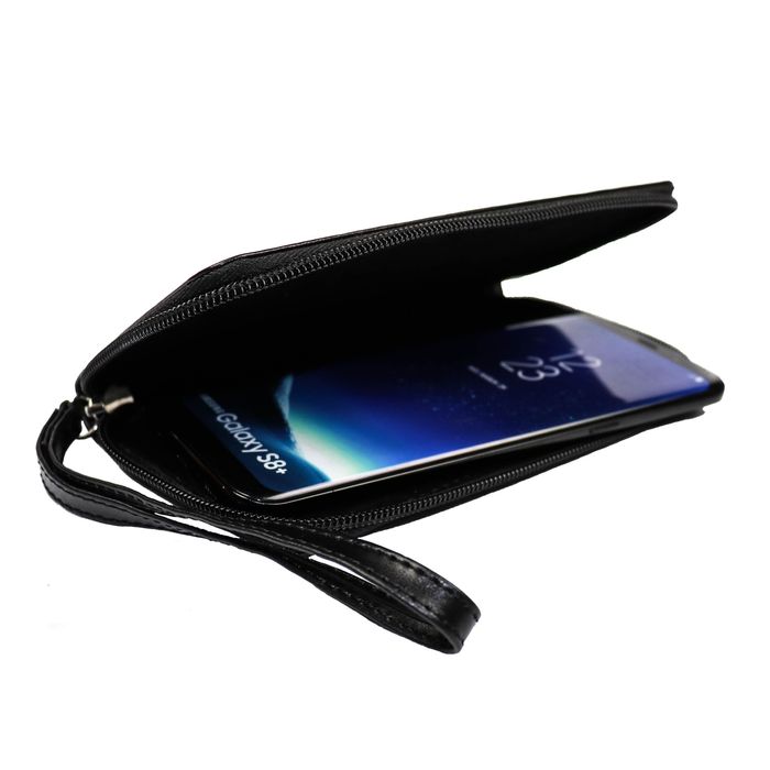 copy_Шкіряний футляр на блискавці Valenta 1317L для Samsung Galaxy S21 FE 5G Чорний
