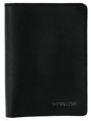 Мужской черный кожаный бумажник с отделом для паспорта Valenta