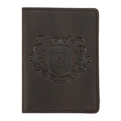 Шкіряна коричнева обкладинка для прав, техпаспорта або ID паспорта Valenta, ОУ176610, Коричневий