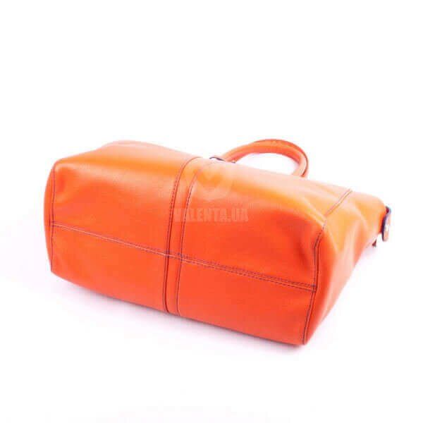 Кожаная оранжевая женская сумка-тоут Valenta, Оранжевий