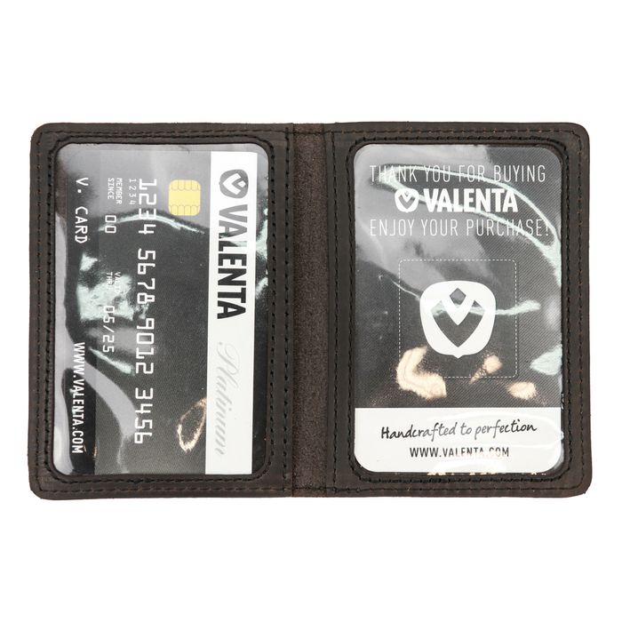 Кожаная коричневая обложка для прав, техпаспорта или ID паспорта Valenta, ОУ176610, Коричневый